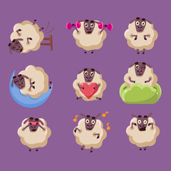 Poster - Cute Sheep Chatacter Emotions Collection