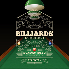 Sticker - Billiards Poster Illustration 