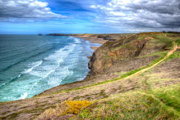 Canvas Print - South West Coast Perranporth North Cornwall England UK