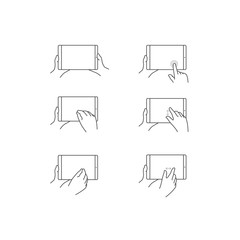 Wall Mural - Tablet Touch Screen Gestures Icon Set