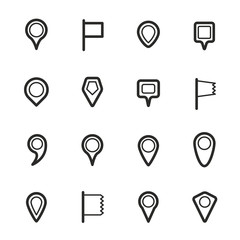 Aufkleber - Different navigation pins set with rounded corners. Flat design