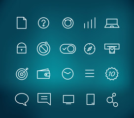 Poster - Modern web and mobile application pictograms collection on blur