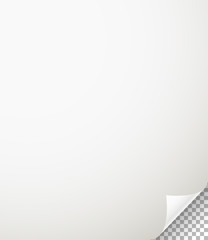 Aufkleber - Blank paper sheet with bending corner on transparent background