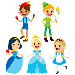 Wall Mural - Fantasy children fairy tale characters collection