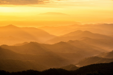 Wall Mural - beautiful sunrise mountain landscapes