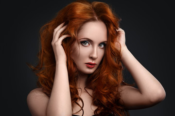 Woman with beautiful red hair