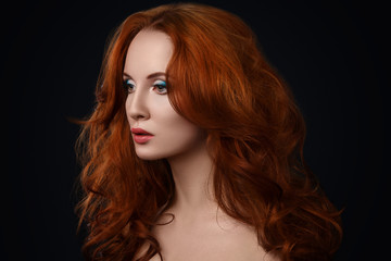 Canvas Print - Woman with beautiful red hair