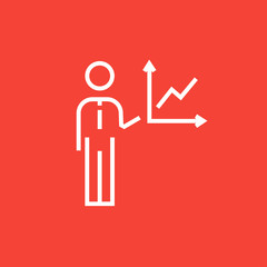 Wall Mural - business report line icon.