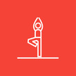 © Visual Generation - Man practicing yoga line icon.