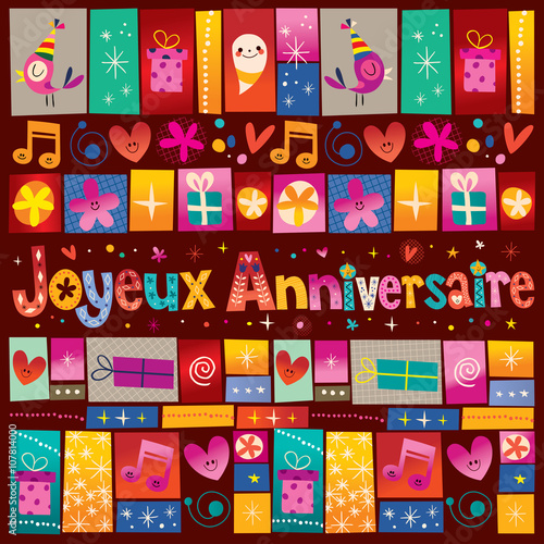 Joyeux Anniversaire Happy Birthday In French Buy This Stock Vector And Explore Similar Vectors At Adobe Stock Adobe Stock