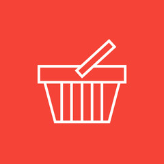 Poster - Shopping basket line icon.