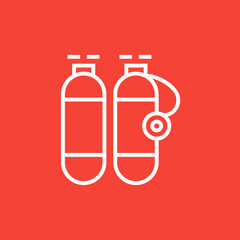 Sticker - Oxygen tank line icon.