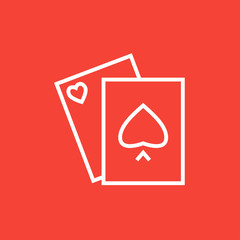 Canvas Print - Playing cards line icon.