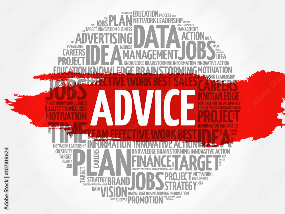 Advice word cloud, business concept Stock Vector | Adobe Stock