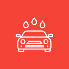 Poster - Car wash line icon.