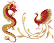 Dragon and phoenix for symbolism in traditional Chinese wedding