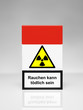 Zigarettenverpackung mit Atomsymbol 