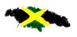 Grunge map of Jamaica with Jamaican flag