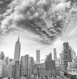 Fototapeta  - Black and white view of New York skyline