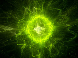 Wall Mural - glowing green plasma energy