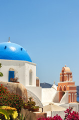 Wall Mural - Santorini Oia Church with Bell Tower