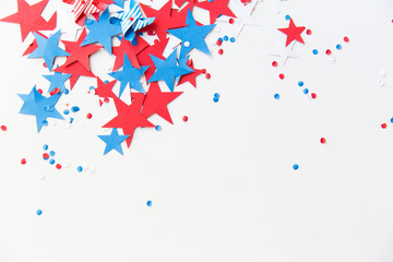 stars confetti on american independence day party