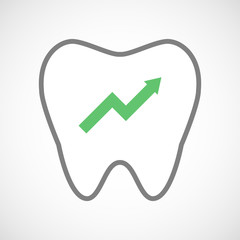 Sticker - Line art tooth icon with a graph