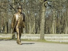 Golden Man Statue In The Tallinn