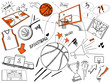 Basketball doodles-hand drawing