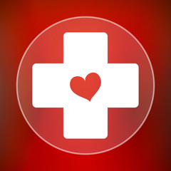 Sticker - Cross with heart icon