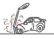 car accident cartoon illustration contour
