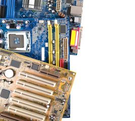 Wall Mural - Computer motherboards, isolated on white