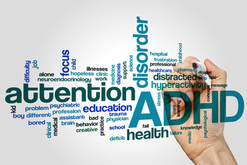 Wall Mural - ADHD word cloud