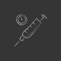 Sticker - Syringe. Drawn in chalk icon.