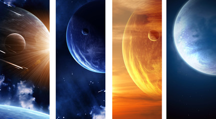 Wall Mural - collection of space banners