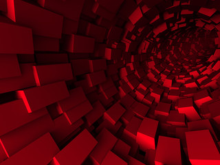 Wall Mural - red tunnel abstract architecture background