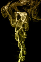 Wall Mural - Colored abstract smoke, isolated on black background.