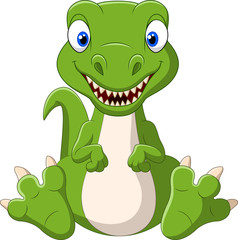 Fototapete - Cute baby dinosaur cartoon