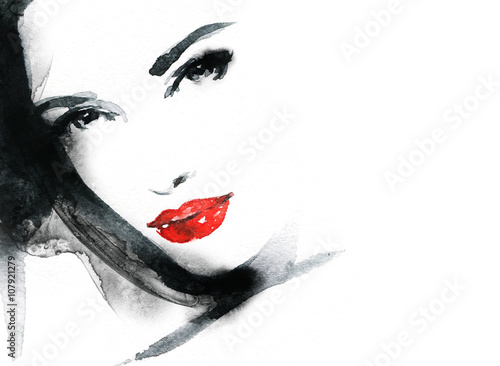 Fotografía Cara de la mujer. Ilustración de la moda