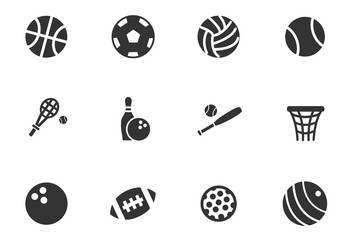 Wall Mural - sport balls icon set