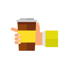 Poster - Hand holding hot coffee icon