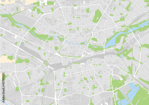 Plakat Wektorowa miasto mapa Norymberga