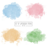 Fototapeta Dinusie - Set of color vector watercolor stains