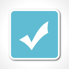 Poster - check blue flat design vector icon