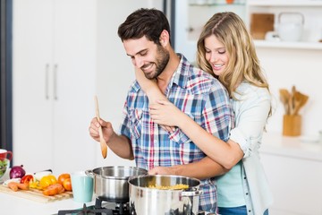 Young couple in the kitchen