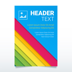 Wall Mural - Creative colorful flyer vector template in A4 size. Modern poster, brochure business template, report cover 