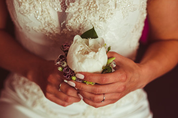 Portrait of joyful beautiful happy creative  bride