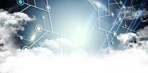 Wall Mural - composite image of illustration of virtual data