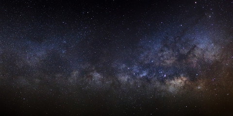 Wall Mural - panorama milky way galaxy,long exposure photograph, with grain