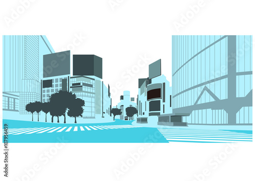 イラスト素材 渋谷の街並み Stock Illustration Adobe Stock